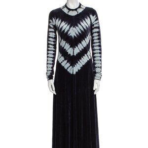 Proenza Schouler Velvet Tie Dye Long Sleeve Dress